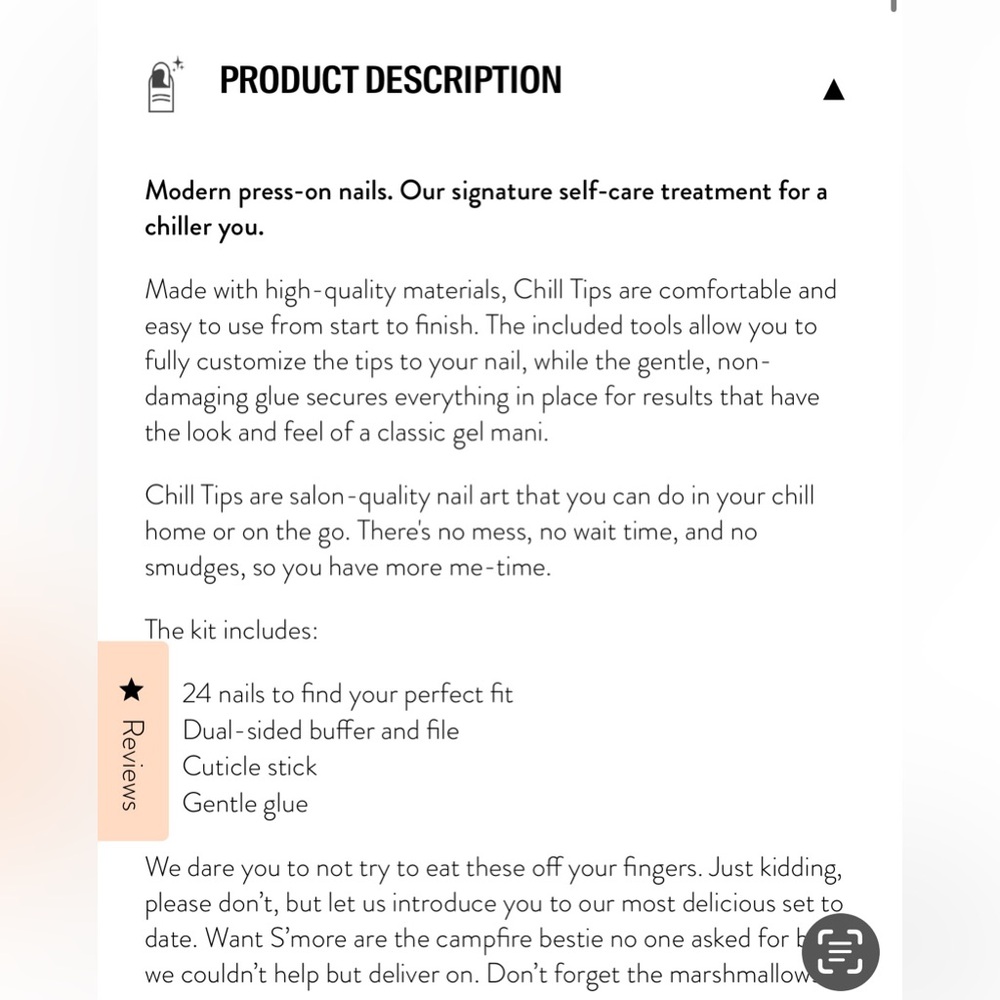 Urban Outfitters Chillhouse Chill Tips Modern Press On Nail Tips “Want S’more” - Picture 5 of 11